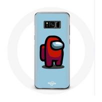 Coque pour Samsung Galaxy S8 plus Among Us jeu vidéo Fond bleu mėlyna