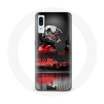 Coque pour Samsung Galaxy A20 Formule 1 Sebastian Vettel Pilote automobile F1 Rouge