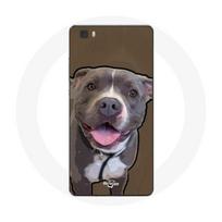 Coque pour Huawei P8 Lite Chien Pitbull Blanc gris