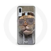 Coque pour Samsung Galaxy A20e Chat avec une capuche photo drole Animaux