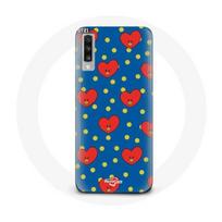 Coque pour Samsung Galaxy A70 BTS Bangtan Garçons BT21 TATA de V Fond Bleu
