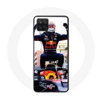 Coque pour Samsung Galaxy A22 4G Formule 1 Max Verstappen Pilote automobile F1 noir rouge et jaune