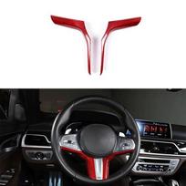 Anglies pluošto automobilio vairo dangtelio lipdukas tinka BMW 3 serijos X3 X4 X5 X6 X7 M5 G01 G02 G05 G07 M3 G80 G81 M4 G82 G83 raudona
