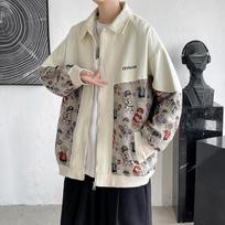 American Hip-hop Jacket Male Gangster Handsome Patchwork Jacket Spring All-match Loose Casual Tops XXL juoda