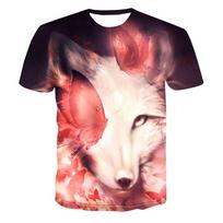 3D Tiger Wolf Print T Shirt Men Women Summer Animal Tee Lovers Clothing Man O Neck Short Sleeve Loose Tops Breathable Couples T Shirts S brown