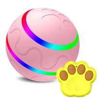 Smart Electric Dog Toy Ball With LED Flashing,Pet Cats/Dogs Interactive Chew Toys With Remote Control USB Rechargeable CHINA rožinė
