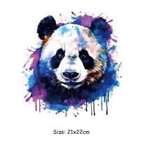 1/2pcs Lovely Black White Panda Head Heat Transfer Sticker, DIY Animals Lovely Panda Iron-On Decals For Clothes, T-Shirt Making, Pillow Decorating black