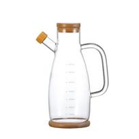 650/1000 ml stiklinis aliejaus buteliukas su bambuko dangteliu Creative sojos padažas actas prieskonių indelis virtuvės prieskonių butelis Namų prieskonių įrankiai white