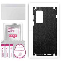 Apgo apsauginis odos lipdukas nugarai ir šonams, suderinamas su Motorola Edge 20 Pro, Full Wrap plėvele, folija, vinilu – juodo korio raštas