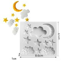 Moon Stars Clouds Cake Decoration Mold Fondant Silicone Cake Mold DIY Chocolate Mousse Kitchen Baking Mold Candy Pastry Bakeware pilka