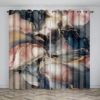 3D Marble Black Gold Pink Texture Luxury Living Room Decoration Curtains Adult Youth Bedroom Home Necessary Sunshade Curtains 100W130H(CM)40x51in&Grommet Top gray