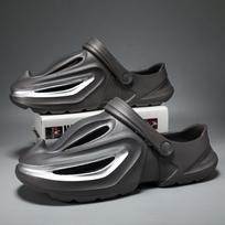 Bebealy Summer Men Shark Sandals EVA Beach Shark Sandals Outdoor Casual Platform Sandals House Flat Sandals Bathroom Sandals 40-41