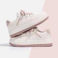 Thick Bottom Hong Kong Style Large round Toe White Shoes Women's Ins Fashion  Spring Korean Casual Wheat Student Board Shoes Mixed Batch 35