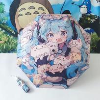 Hatsune Miku, automatinis skėtis, trigubas skėtis, apsauga nuo UV spindulių. white