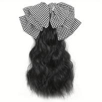 Klipso tipo ilgos garbanotos banguotos plaukų uodegos priauginimai, sintetiniai, su spaustukais, elegantiški kasdieniam naudojimui, plaukų aksesuarai 40cm black