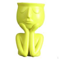 Head Planter Resin Plant Pot for Succulent / Flower Yellow_A yellow