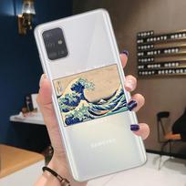 Blue Wave Phone Case For Samsung A52 A72 A32 A02 A12 A42 A51 A71 A21S A31 A41 A11 A50 A70 S20 FE S21 Plus Ultra Cover Surf Ocean S21 Ultra gray