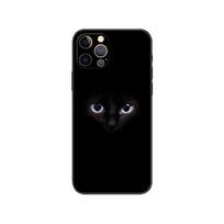 Cat Staring Eye phone case for iphone 5 5s 2020se 6 6s 7 8 plus x 10 XR XS 11 12 13 mini pro MAX black tpu back cover iphone 13pro MAX blue