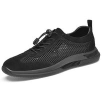 Vasaros verslo Vyriški laisvalaikio batai Loafers Kvėpuojantis tinklinis vyriškas vairavimo batai Mokasinai Vyriški plokščiapadžiai batai 38 juoda