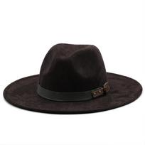 Men Suede Fedora Warm Jazz Hat Chapeau Femme feutre Panaman cap Felt Women Fedora Hats with Pearls Belt Vintage Trilby Caps 56-58CM