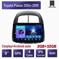 Android 2 Din Car Multimedia Player Toyota Passo 2004-2010 Daihatsu Boon Sirion Subaru Head Unit Stereo Carplay GPS Navigacija BT WIFI 4+64GB 2+32GB