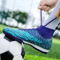 Football Shoes 35-48 High-top Football Shoes Rubber Short Nail Youth Sneakers Football Training Shoe Artificial Lawn Children Football Boots 35