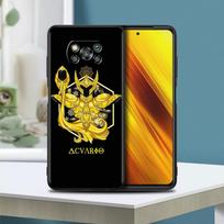 Case For Xiaomi Mi Poco X3 NFC M3 Pro F3 GT M4 F1 12 11 Litre 12X Note 10 9T Black Soft Shell Phone Cover Anime Saint Seiya Logo Mi 9T yellow