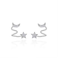 Bright tide Korean U-shaped earrings small temperament personality new stud female star moon ear bone ear clip