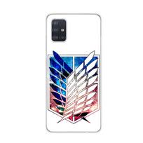 Anime Ataka Titanų Samsung Galaxy A01 A11 A12 A22 A21S A31 A41 A42 A51 A71 A32 A52 A72 A02S Minkštas telefono dėklas Samsung A01 blue