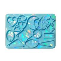 Light and Shadow Keychain Silicone Mold with Hole Keyring Pendant Handmade Mold Valentines Day Birthday Gift Jewelry blue
