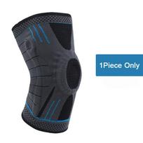 1PC Compression Knee Brace Support Silicone Spring Stabilizer Knee Pad Sports Basketball Volleyball Patella Knee Protector S black
