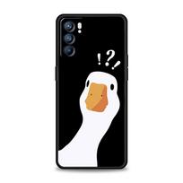 Cartoon Doubt Duck For Oppo Reno7 Reno6 Pro Plus A54 5G Phone Case Find X6 X5 A53 A52 A9 2020 A15 A95 A17 A16 A76 A74 A57 Cover Oppo A9 2020 black