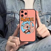 Cartoon P-Popeye Sailor Phone Case For iPhone Mini 11 12 13 14 15 Pro XS Max X Plus SE XR Black Soft Shell iPhone15