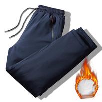 Vyriškos rudeninės ir žiemos pastorintos šiltos kelnės su šiltu sluoksniu didesnio dydžio sportinės kelnės Snow Outdoor šiltos kelnės 2XL black