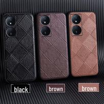 Honor Play 50 Leather Protective Cover with Cowhide Diamond Pattern, All-Inclusive Design Honor Play 50 Plus ruda