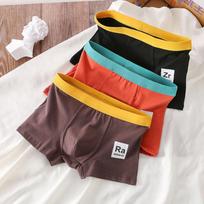 3Pcs/Lot Men Cotton Underwear Men's Yarn Dyed Stripe High Elastic Male Boxer Underpant Head Youth Middle-Aged Boxers Underpants 3XL black