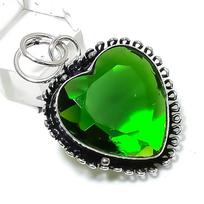 Peridot Gemstone Handmade 925 Sterling Silver Gift Jewelry Pendant 1.77  q9s44 black