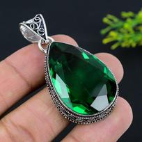 Peridot Gemstone Handmade 925 Sterling Silver Jewelry Pendant 2.17  H8h05 gray