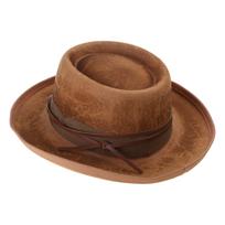 Plačiakraštis vilnonis kepurė Panamos kepurė Magas kepurė Cowboy Cap Scenos pasirodymai Galvos apdangalas Maskaradas Vakarėlis Fedora Hat Galvos apdangalas ruda