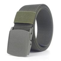 Canvas Belt Anti-iron Allergy POM Plastic Quick-drying Belt Nylon Over Security Check Pants Belt žalia