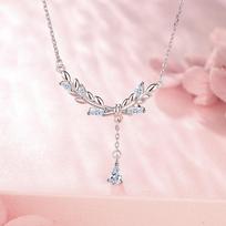 Wheat Necklace Woeman Pure Silver 999 Fashion Ins Style All-Match Clavicle Chain Sterling Silver Pendant Neck Accessories 999
