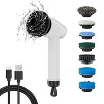 Electric Spin Scrubber, Cordless Waterproof Handheld Cleaning Brush with Replaceable Heads for black