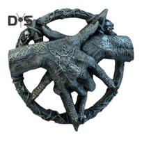Devil Hand Goat Horn Figurine Wall Decoration Home Office Living Room Bathroom Wall Art Spooky Demon Hand Resin Statue Sculpture Wall Ornament A