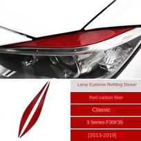 2 vnt. Automobilio priekinių žibintų lempų antakių apdaila lipdukai BMW 3 serijos F30 F35 2013-2019 blizgus juodas automobilio vokų apdaila ABS anglies pluoštas