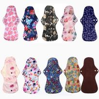 10 vnt. Heavy Flow Mama audinio menstruaciniai įklotai daugkartiniai higieniniai įklotai 10 black Dark random gray