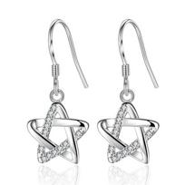 Zircon Hollow Pentagram Little Star Personality Tassel Temperamental Eardrops for Girls Minimalistic Personalized Eardrop Jewelry