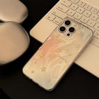 Light Yellow Twinkling Star Cartoon Phone Case for iPhone- Silicone Soft Cover on iPhone 15 14 Promax 13 12 11 Xs Max Apple 4 beige