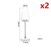 2 vnt Skaidraus krištolinio vyno taurė Vestuvių vakarėlis Stiklinis Didelis Pilvas Maža Burgundijos Taurė Šerio šampano fleita 2 Pcs 240ml 200-800ml