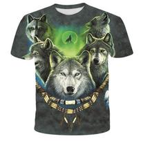 Animal Wolf Tees Mens Summer Chimpanzee T Shirts Men Streetwear 3D Print T Shirt Fashion O Neck Short Sleeve Tops S gray