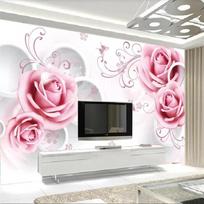 3d Tapetai Vienspalviai Sienų Freskos Rožės Gėlė Rotango Apskritimas Fonas Sienų Freskos Svetainė Miegamasis 3d Tapetai 200 cm(W) x 140 cm(H) white